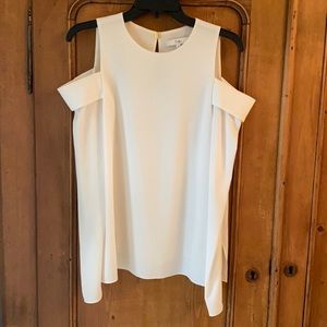 White tibi blouse, size 2, shoulder cutouts